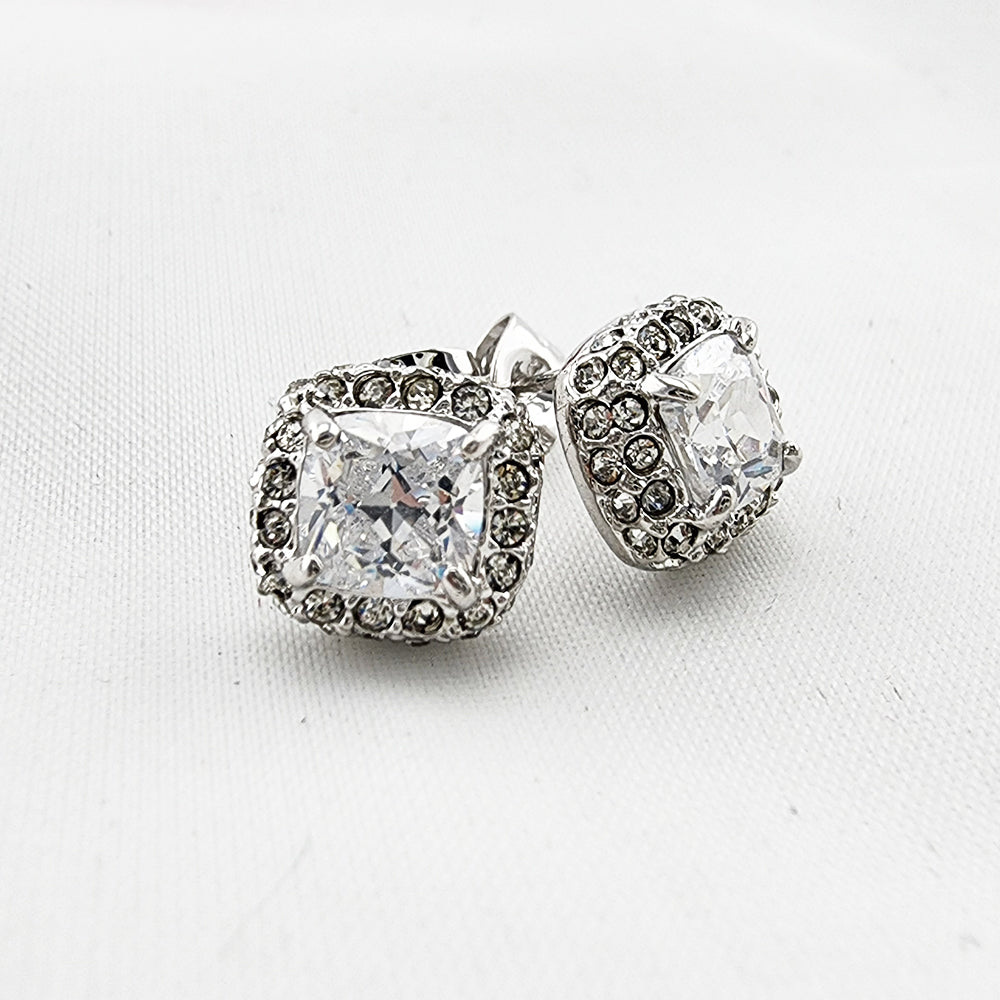 Andrea Crystal Cushion Studs