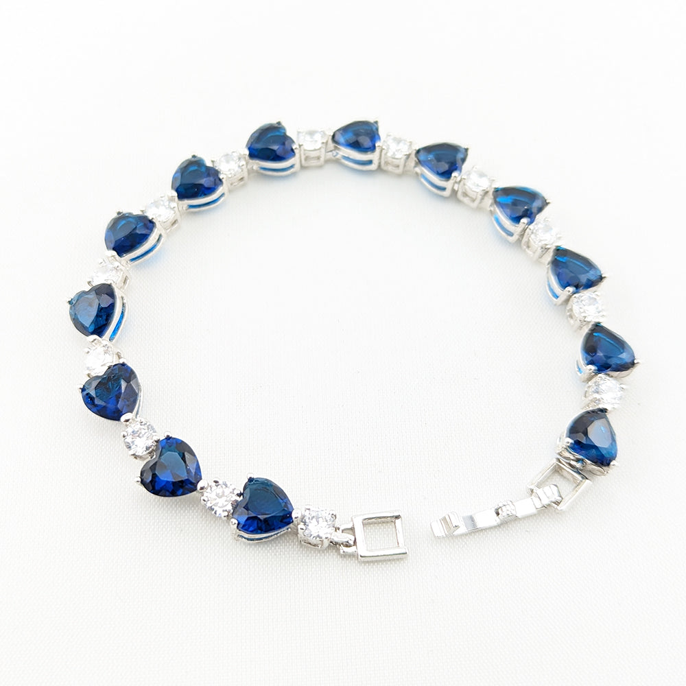 Marley Blue Crystal Heart Elegant Bracelet