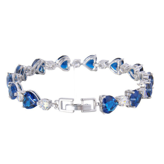 Marley Blue Crystal Heart Elegant Bracelet