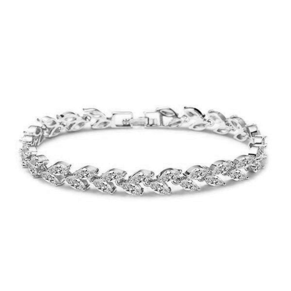 Farheen Crystal Leaf Bracelet