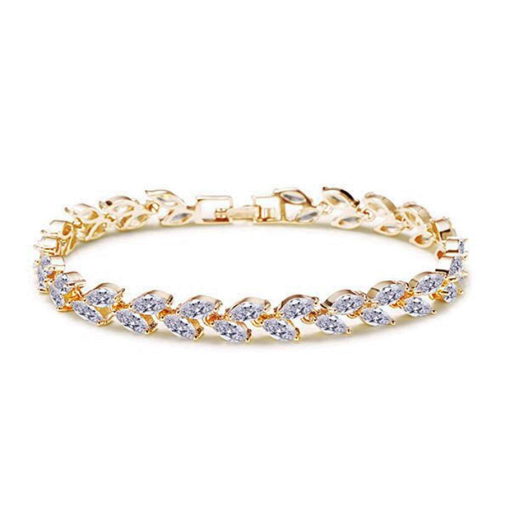 Farheen Crystal Leaf Bracelet