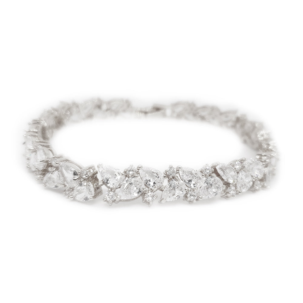 Lyra Crystal Cluster Bracelet 8mm Width