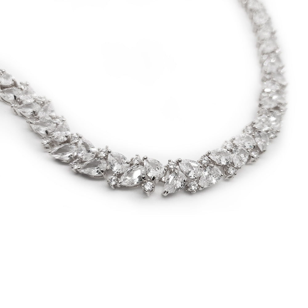 Lyra Crystal Cluster Bracelet 8mm Width