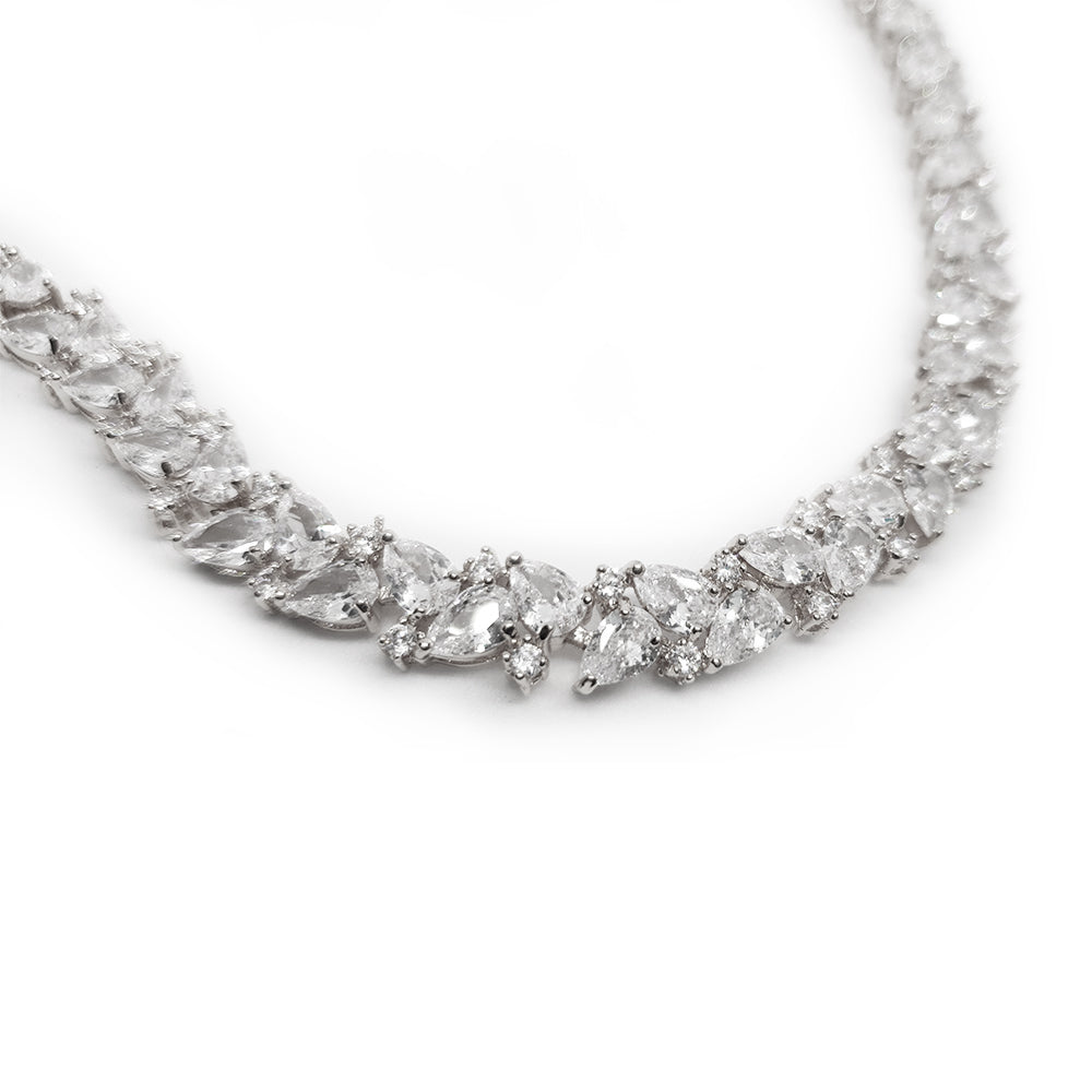 Lyra Crystal Cluster Bracelet 10mm Width