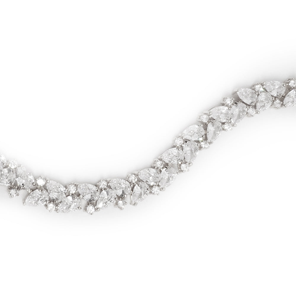 Lyra Crystal Cluster Bracelet 8mm Width