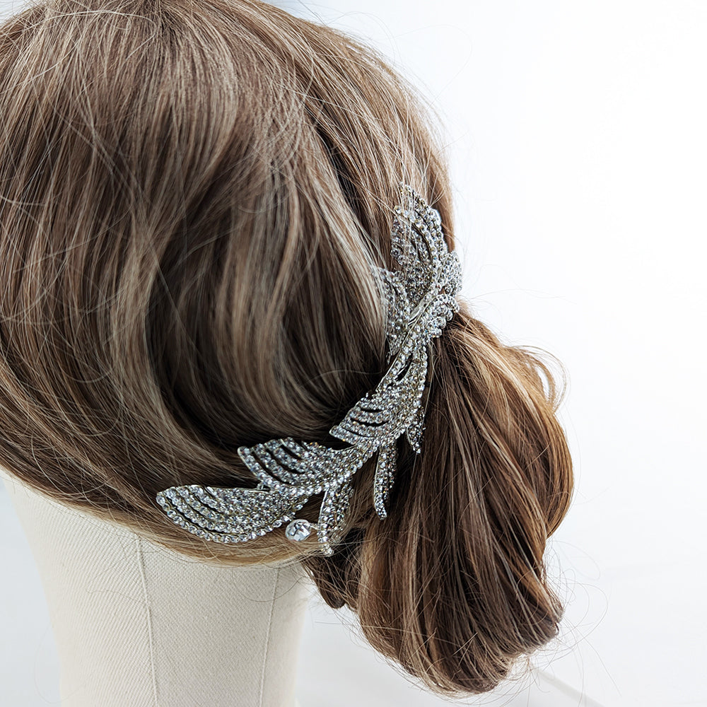 Kara Crystal Leaf Swirl Hair Comb