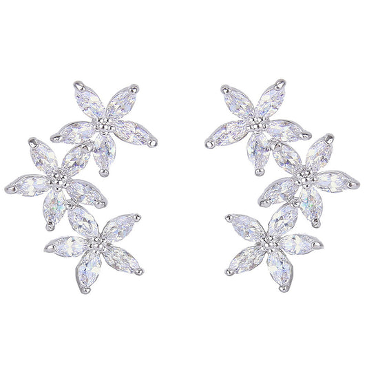 Mallory Crystal Leaf Earrings - Bella Krystal