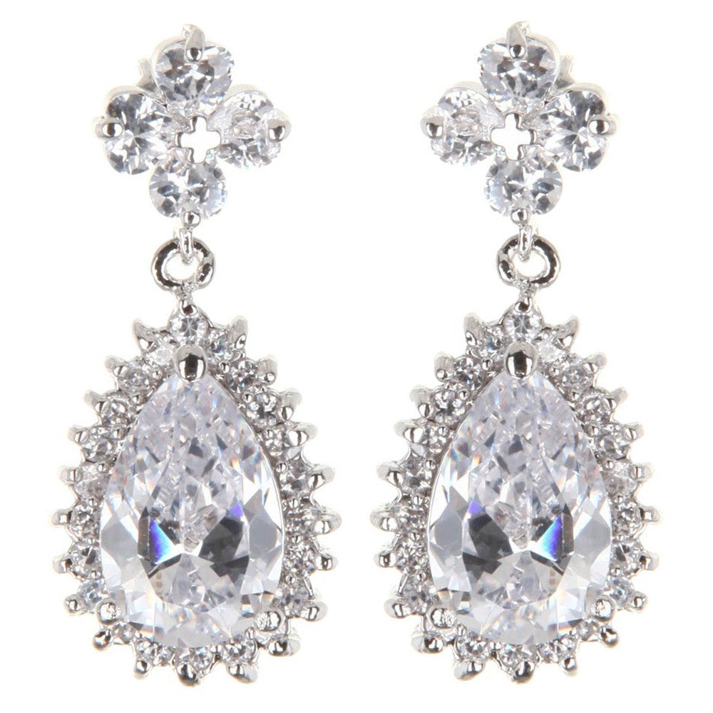 Audrey Drop Crystal Earrings - Bella Krystal