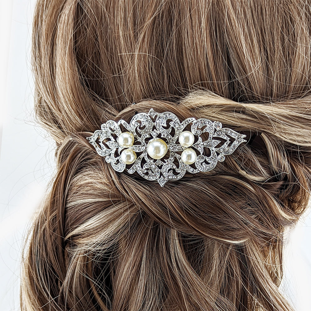 Karina Crystal & Pearl Vintage Hair Comb