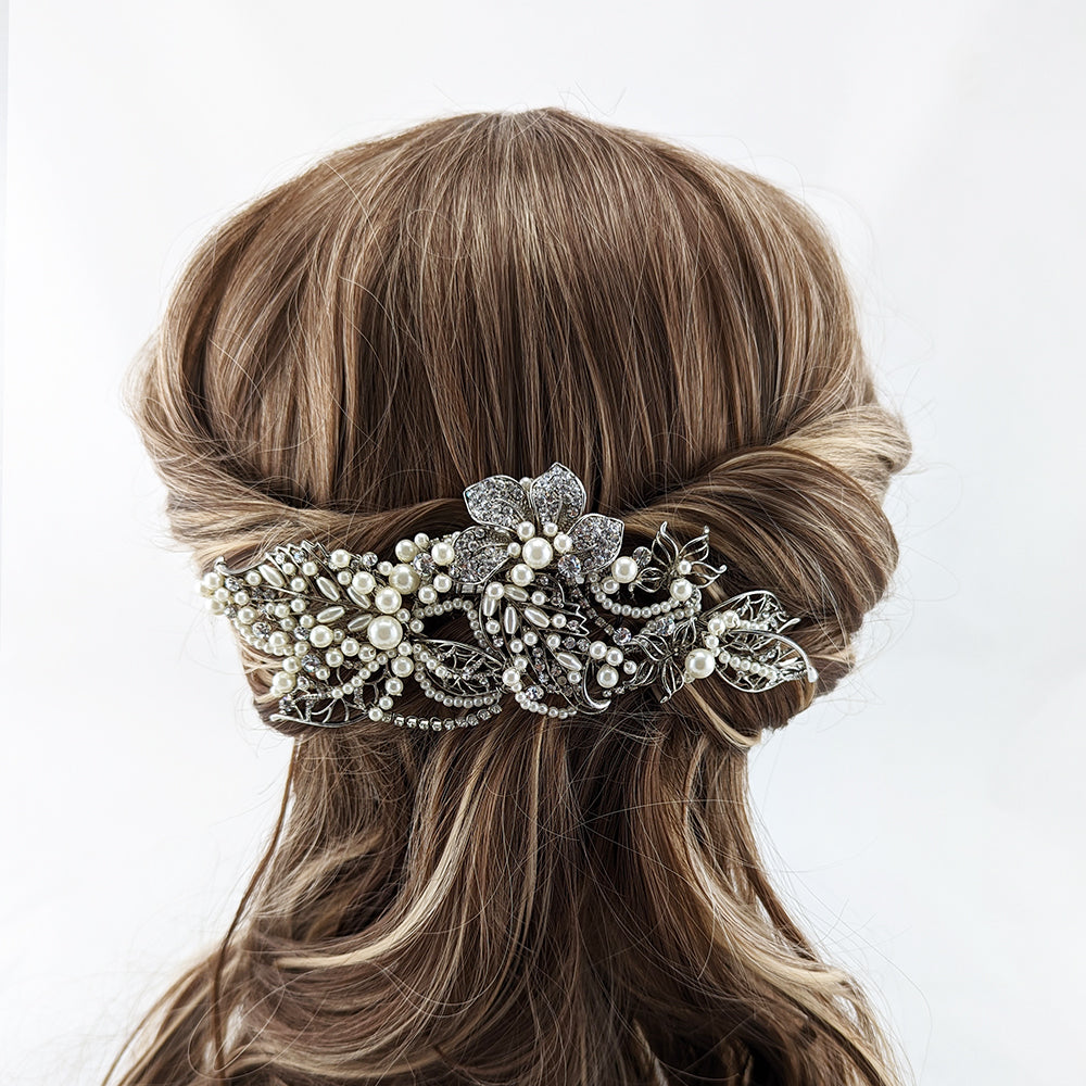 Faith Crystal & Pearl Bridal Hair Comb