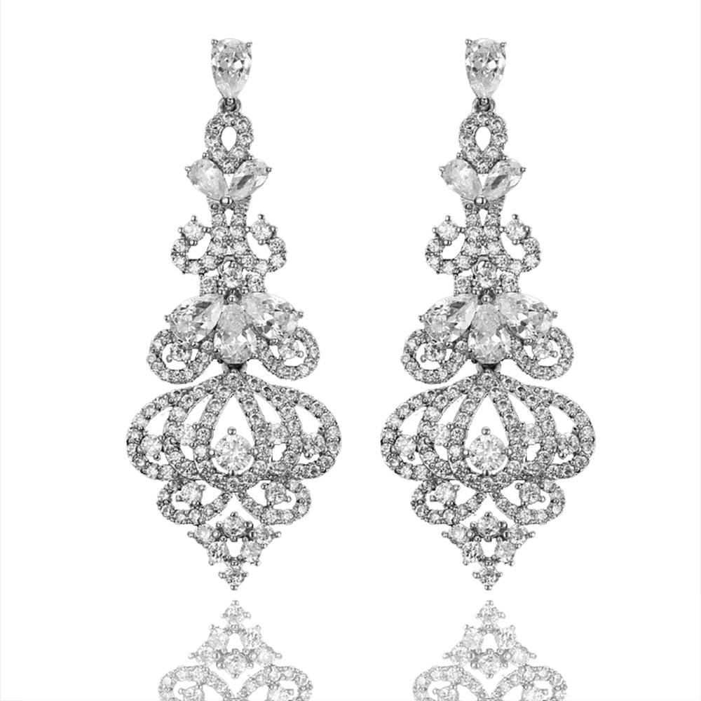 Reine Luxe Delicate Crystal Drop Earrings