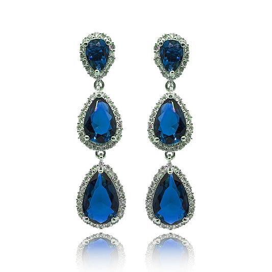 Jolene Blue Crystal Drop Earrings