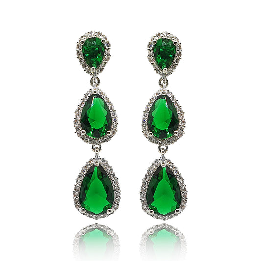 Jolene Green Crystal Drop Earrings