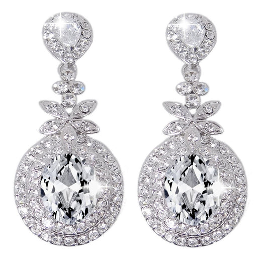 Summer Clear Crystal Elegant Drop Earrings - Bella Krystal