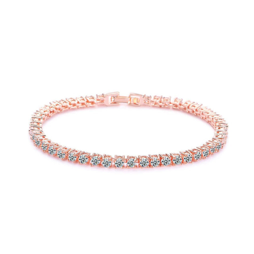 Marianne 3mm Crystal Tennis Bracelet Rose Gold - Bella Krystal
