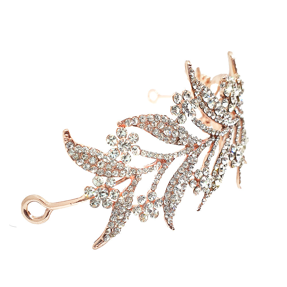 Liana Rose Gold Leaf Hair Accessory