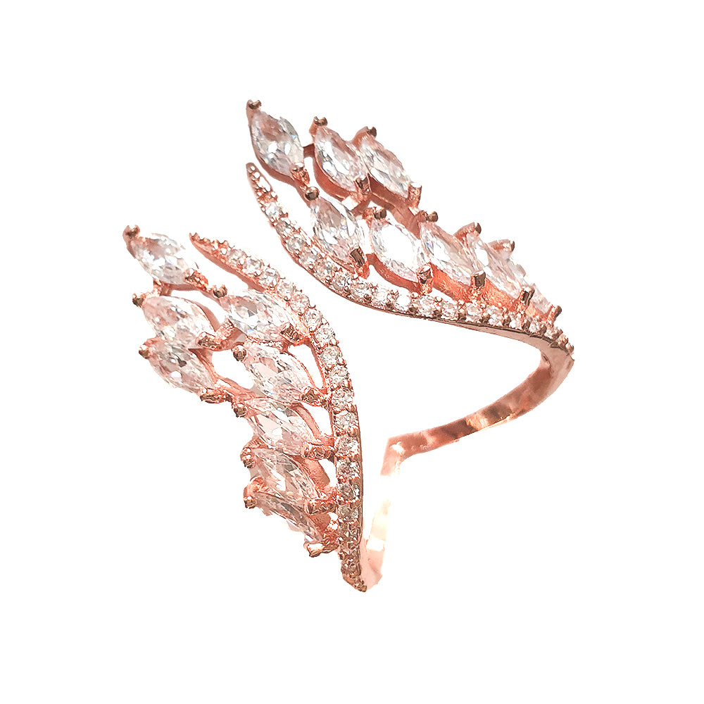 Elena Crystal Angel Wing Adjustable Ring