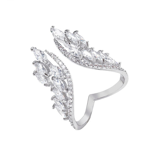 Elena Crystal Angel Wing Adjustable Ring