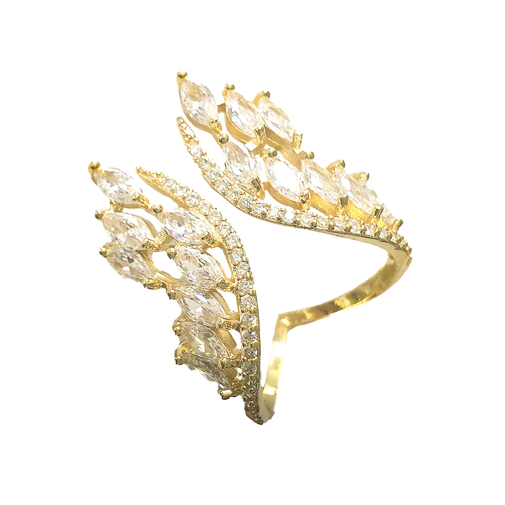Elena Crystal Angel Wing Adjustable Ring