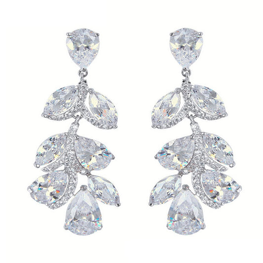 Hope Crystal Leaf Elegant Earrings - Bella Krystal