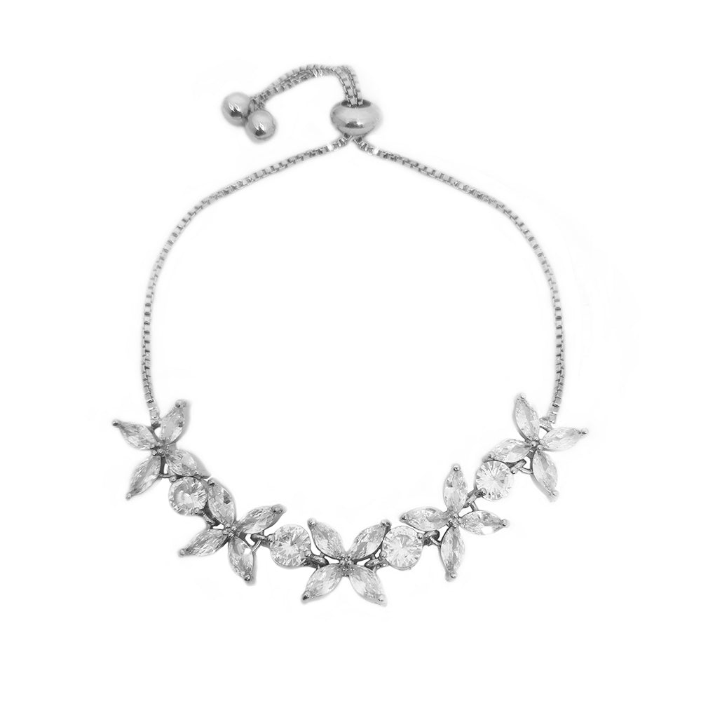 Lara Crystal Flower Adjustable Bracelet