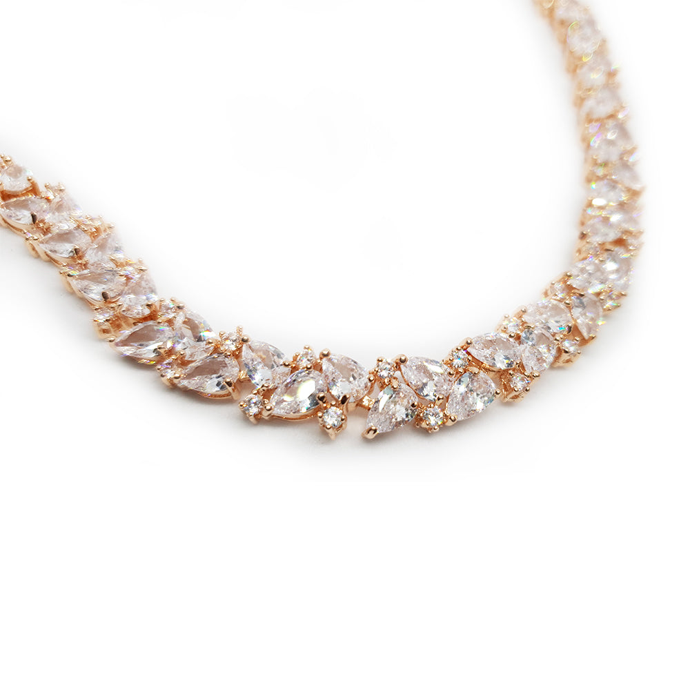 Lyra Crystal Cluster Bracelet 8mm Width