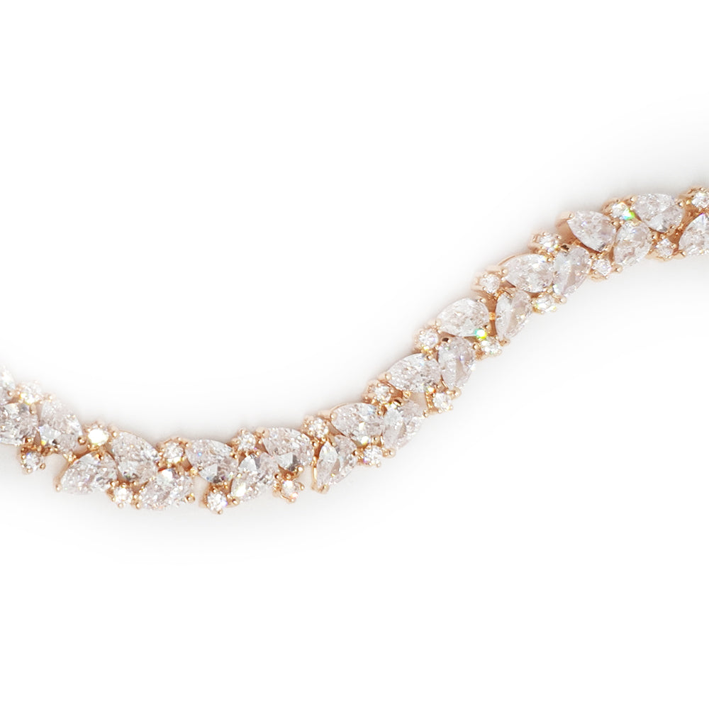 Lyra Crystal Cluster Bracelet 8mm Width