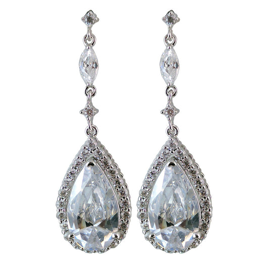 Olympia Crystal Elegant Tear Drop Earrings - Bella Krystal