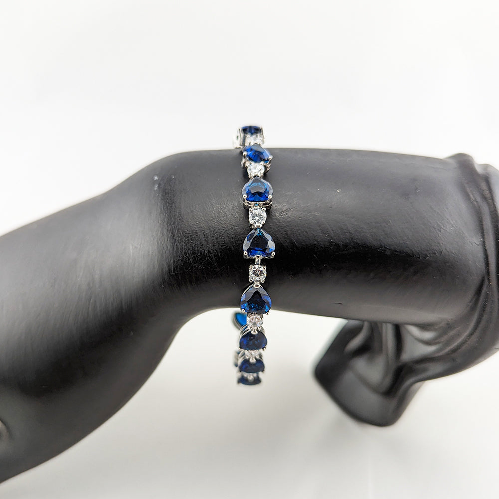 Marley Blue Crystal Heart Elegant Bracelet