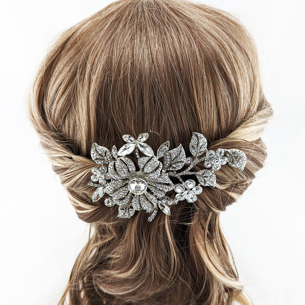 Jazmin Crystal Floral Hair Comb