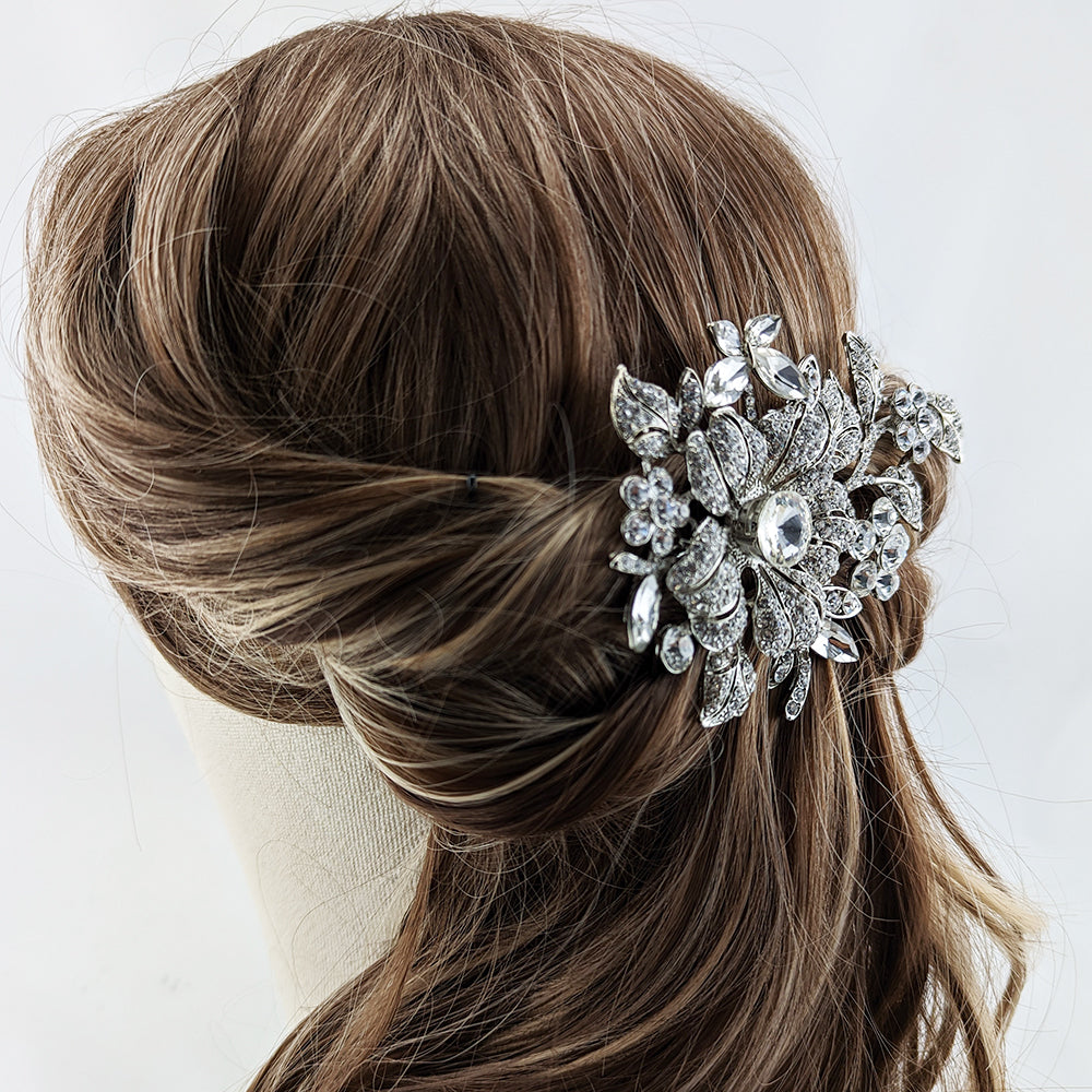 Jazmin Crystal Floral Hair Comb