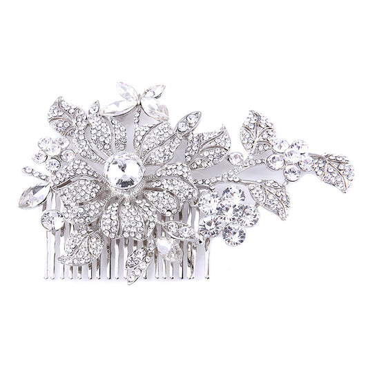 Jazmin Crystal Floral Hair Comb