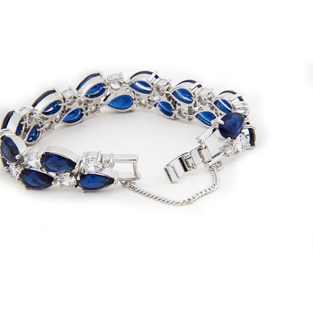 Mona Blue & Clear Crystal Luxe Bracelet