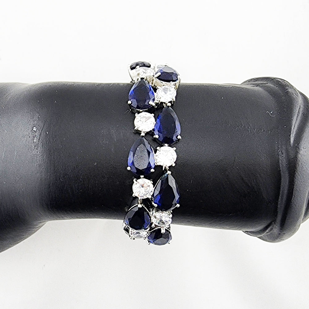 Mona Blue & Clear Crystal Luxe Bracelet