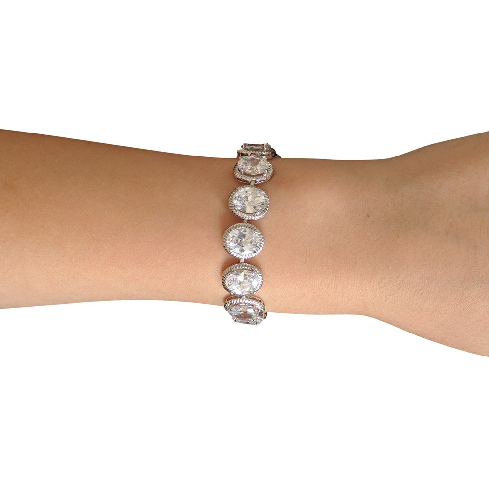 Rebecca Classic Oval Crystal Bracelet - Bella Krystal