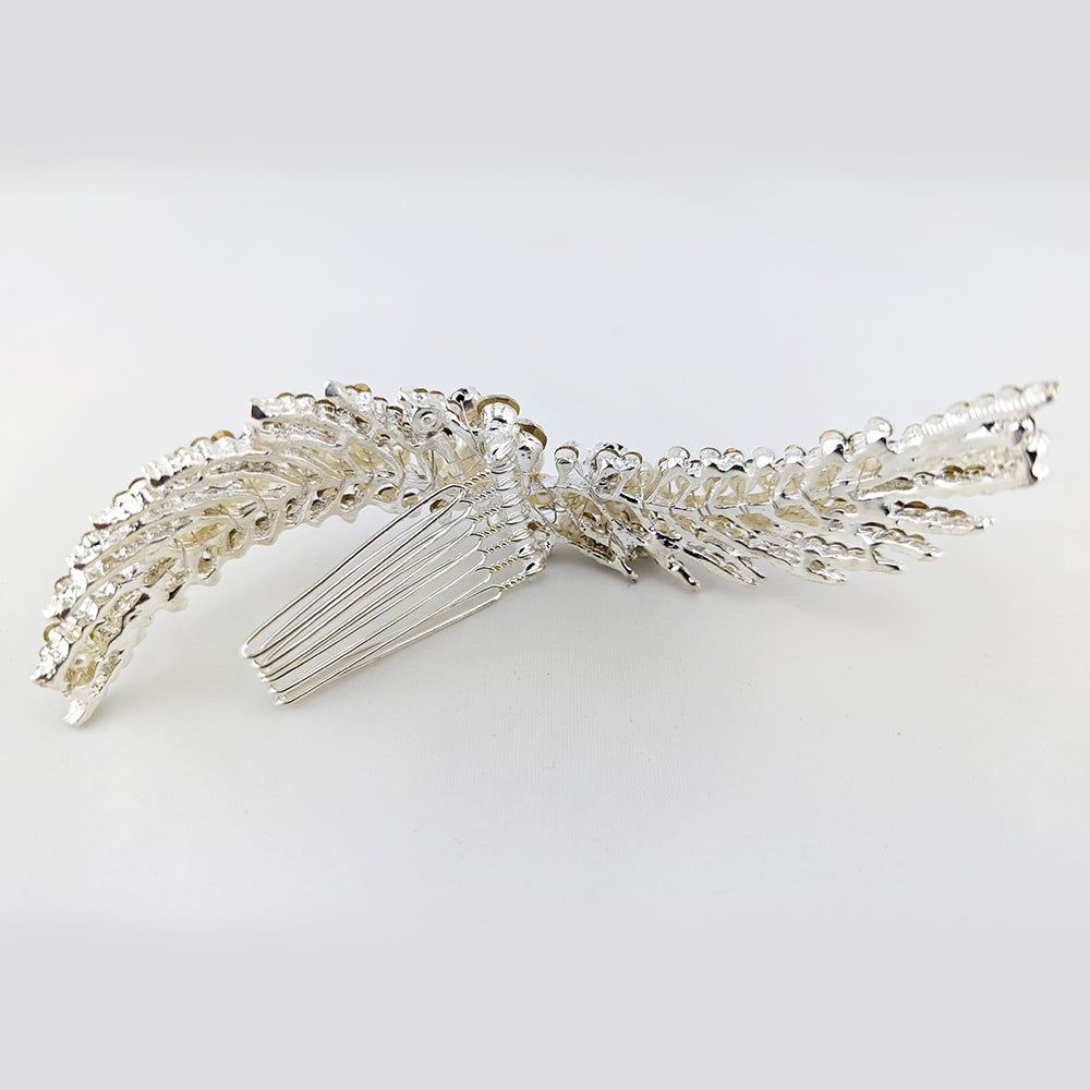 Willow Crystal & Pearl Swirl Hair Comb