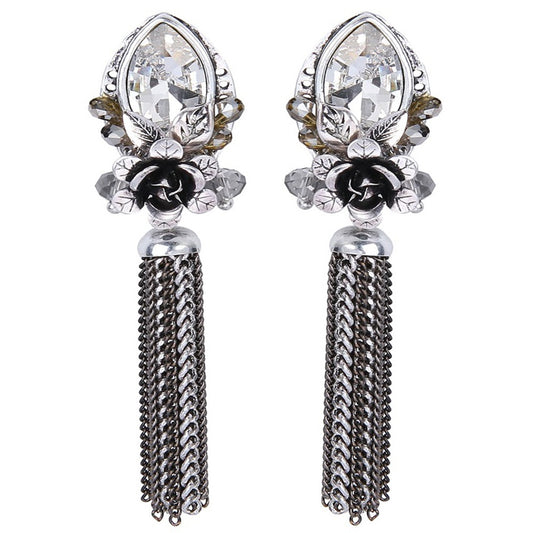 Genevieve Crystal Vintage Chain Earrings - Bella Krystal