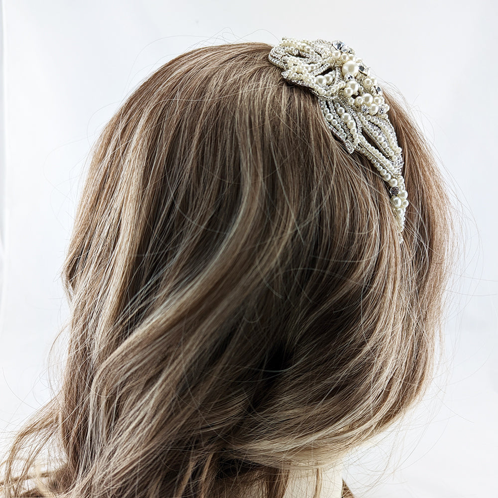 Mary Crystal & Pearl Bridal Hair Band