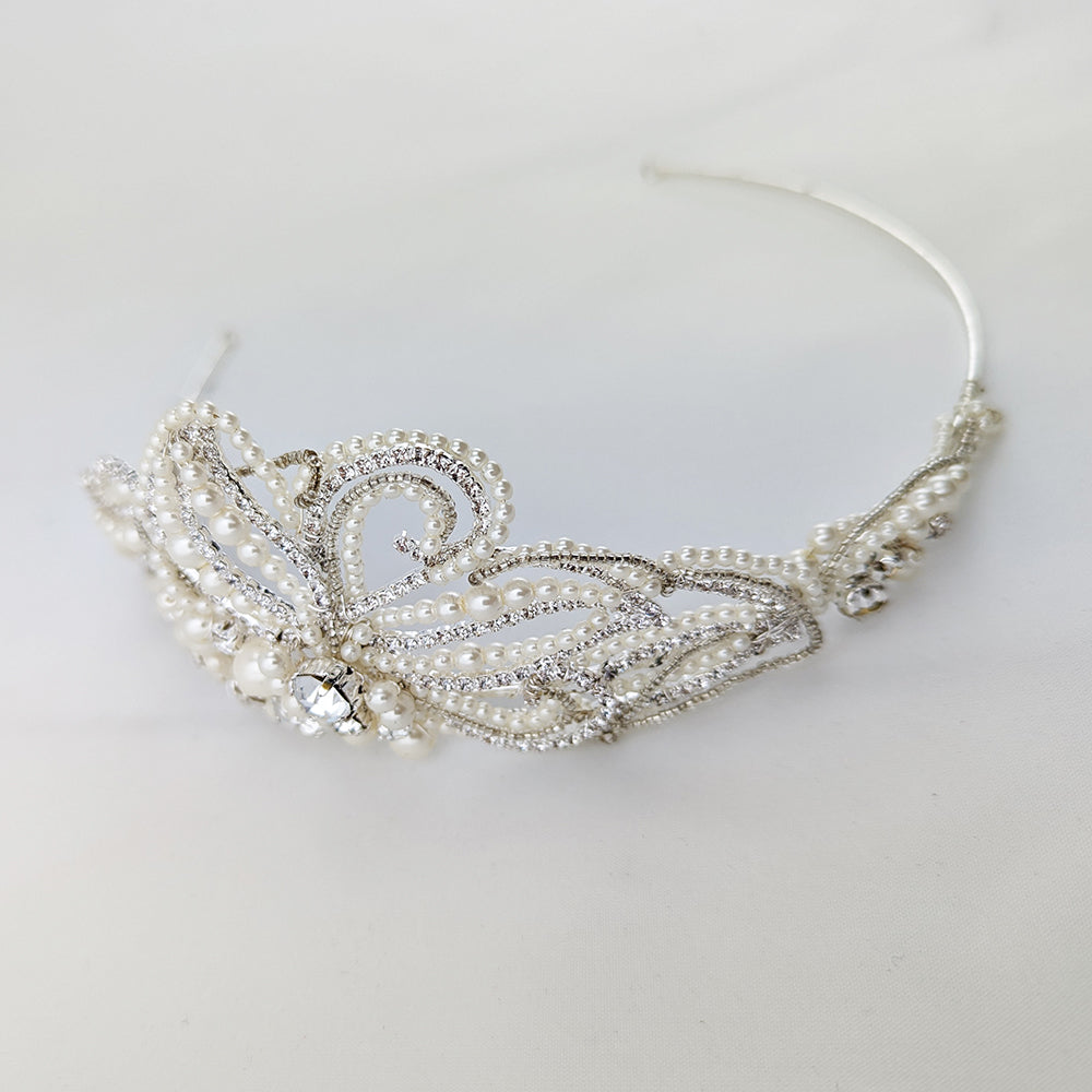 Mary Crystal & Pearl Bridal Hair Band