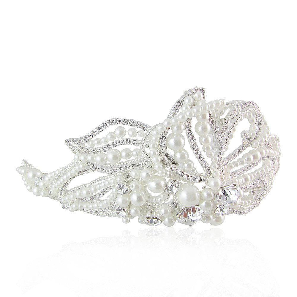 Mary Crystal & Pearl Bridal Hair Band - Bella Krystal