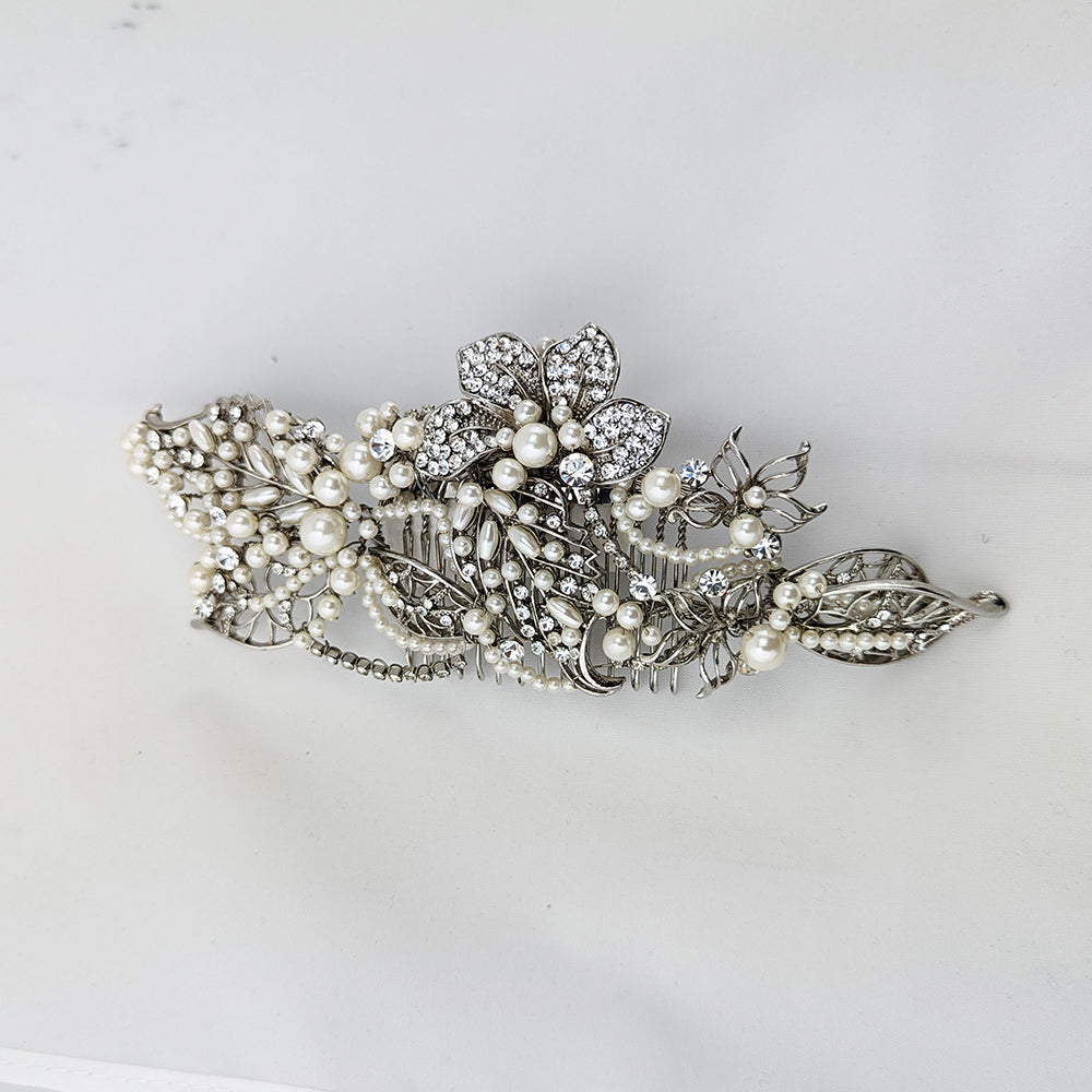 Faith Crystal & Pearl Bridal Hair Comb