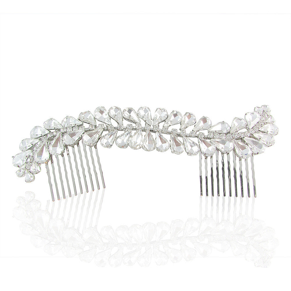 Dakota Crystal Leaf Hair Comb - Bella Krystal