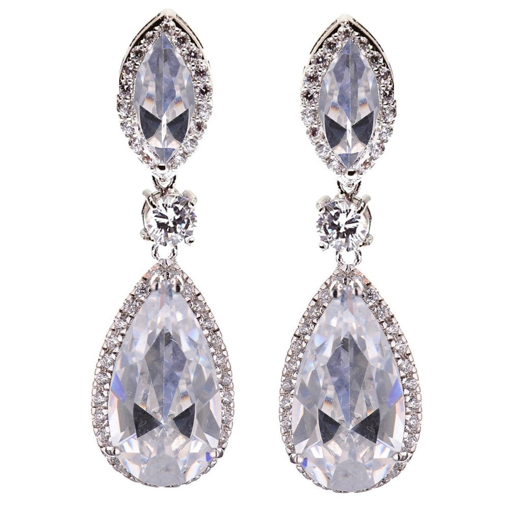 Alivia Crystal Tear Drop Earrings - Bella Krystal