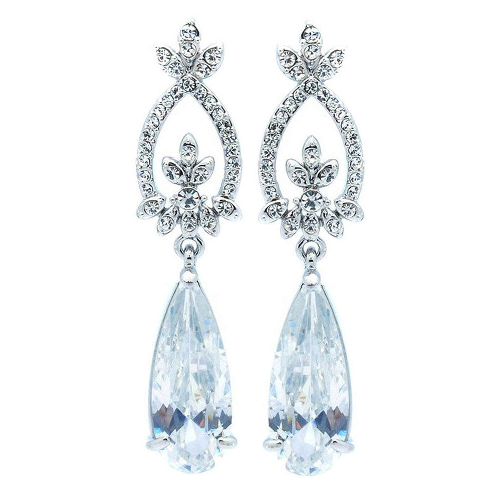 Lily Elegant Chandelier Tear Drop Earrings - Bella Krystal