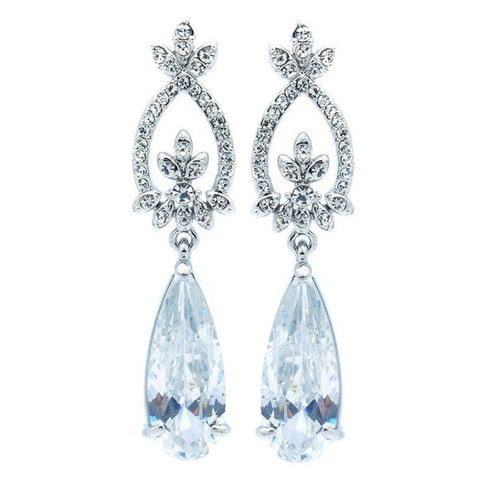 Lily Elegant Chandelier Tear Drop Earrings - Bella Krystal