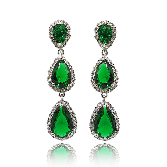 Jolene Green Crystal Drop Earrings