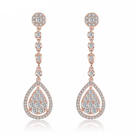 Meryl Crystal Long Drop Earrings