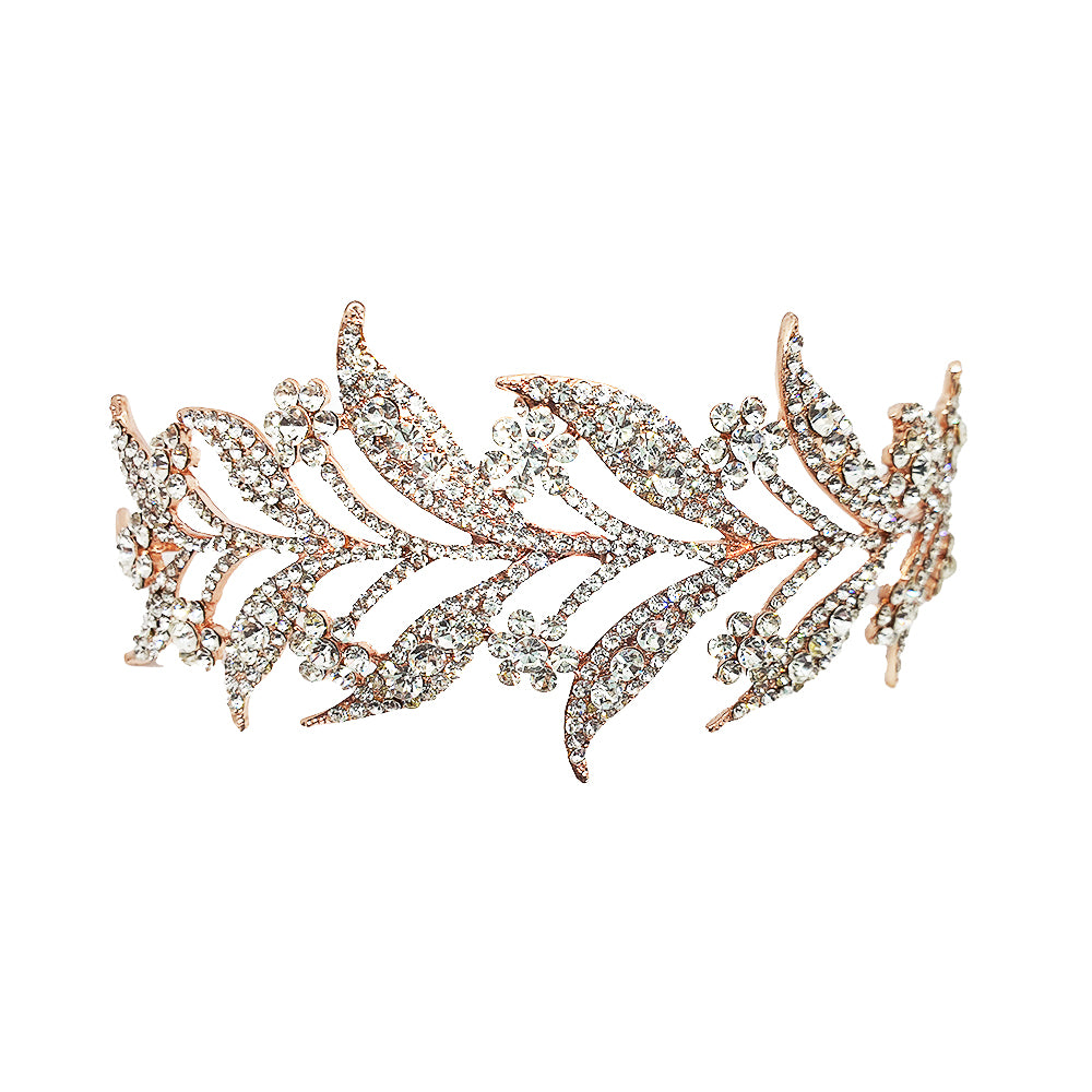 Liana Rose Gold Leaf Hair Accessory