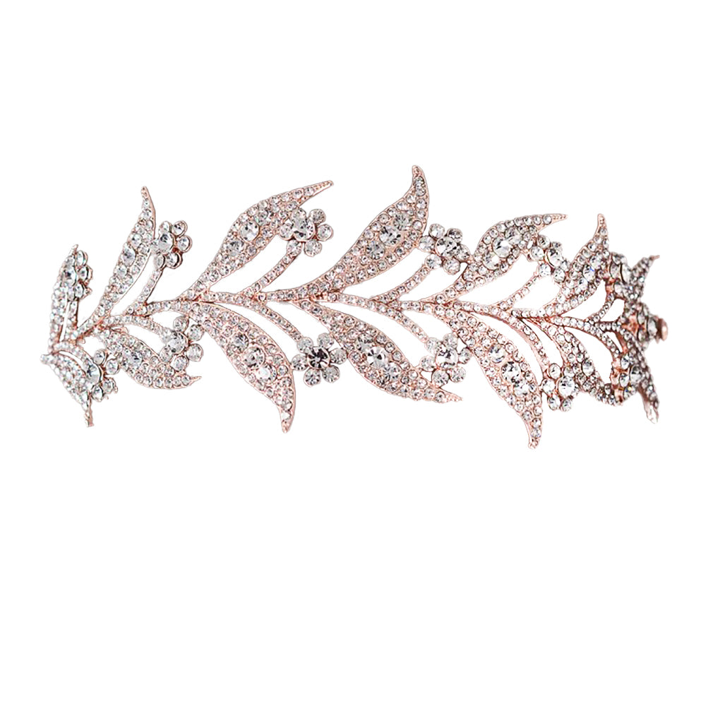 Liana Rose Gold Leaf Hair Accessory