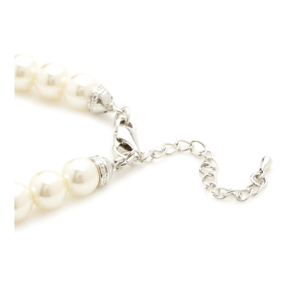 Gianna Cream Pearl & Crystal Ball Bracelet - Bella Krystal